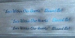 Handfasting ribbon legend: 'Love Within OUr Hearts' Blessed Be!