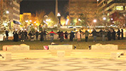 Witches circle on Roger McGuire Green in front of Buncombe County Courthouse, Asheville City Hall awaiting Samhain 2012: Love is the Law